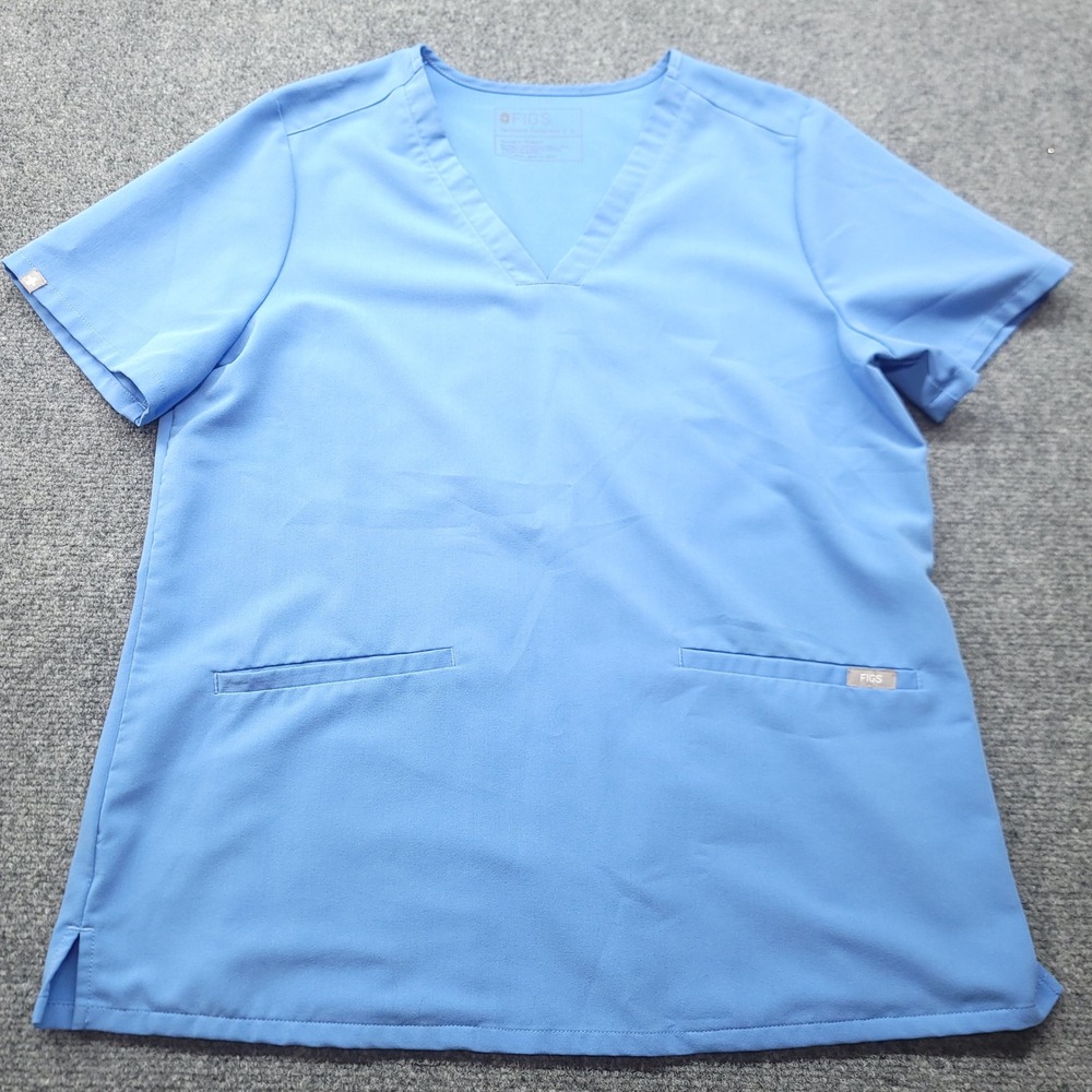 FIGS Technical Collection Ceil Blue V-Neck Scrub Top FW1100 Mens Large